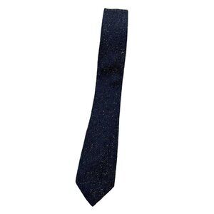 ALTEA Men's 100% Silk Necktie LUXURY Tie Navy Herringbone Speckled W:2.5" EUC